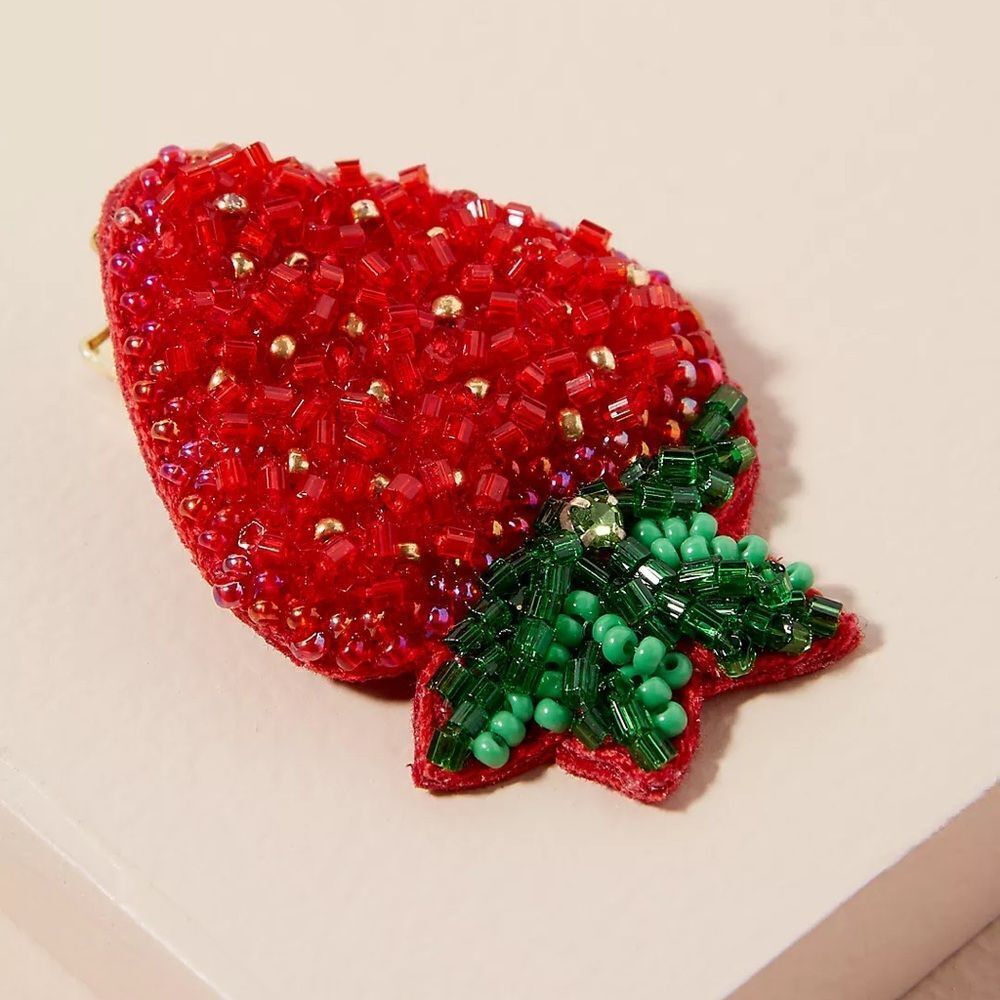 Anthropologie Alice Archer x Anthropologie Strawberry Beaded Hair Clip